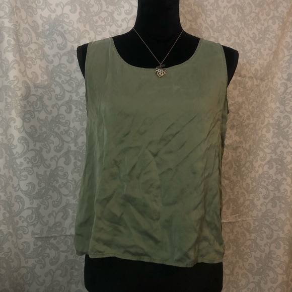 Silx by August Silk Tops - Silx Green Silk Tank Top